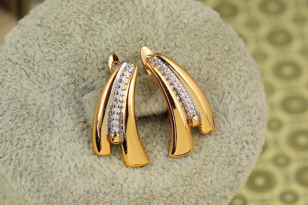 Серьги Xuping Jewelry развитие с родием 2 см Золотистый (2571108149)
