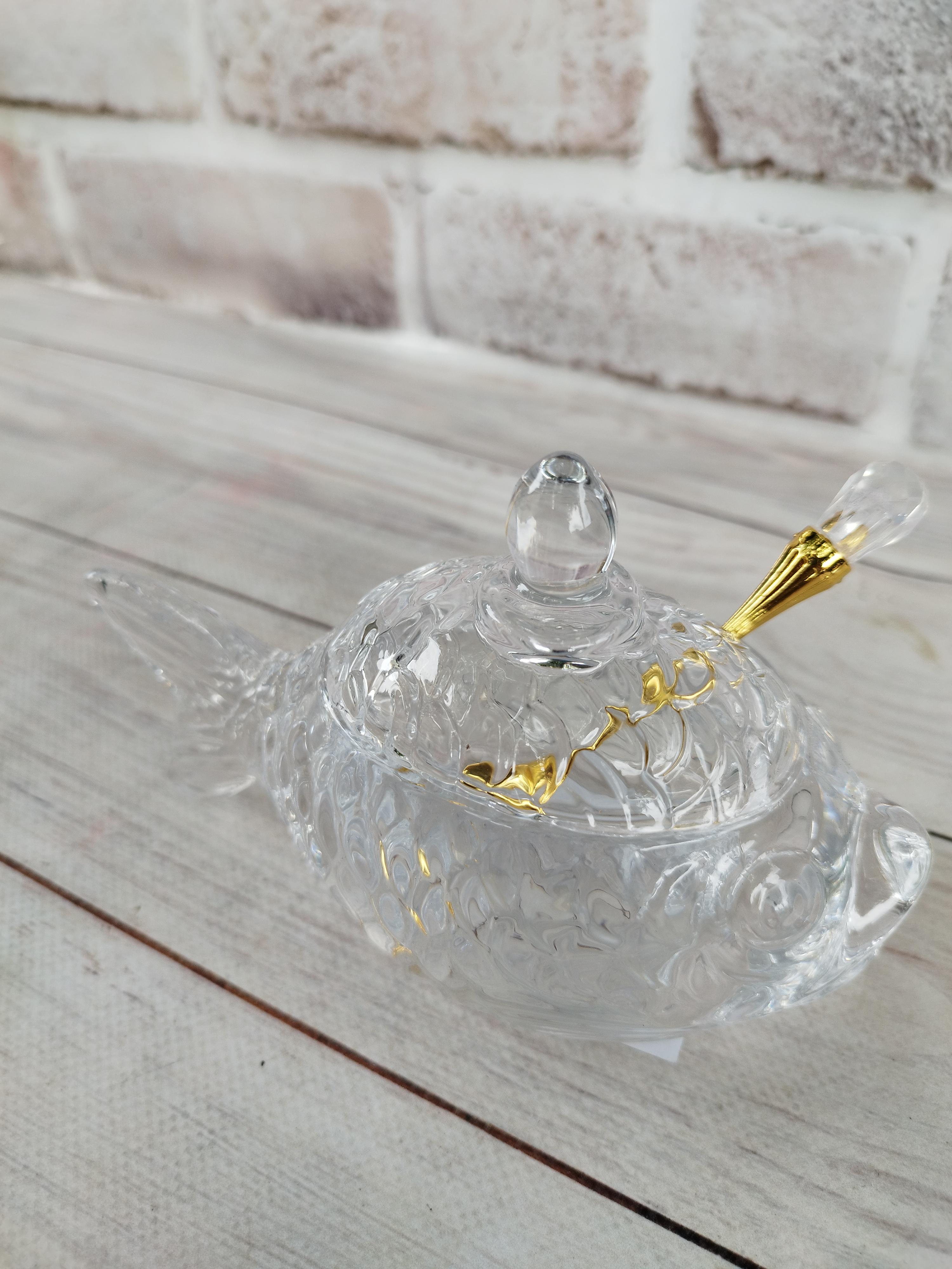 Ікорниця Lefard Рибка скляна з ложкою 16х10 см (355-004) - фото 3 Ікорниця Lefard Рибка скляна з ложкою 16х10 см (355-004) - фото 3