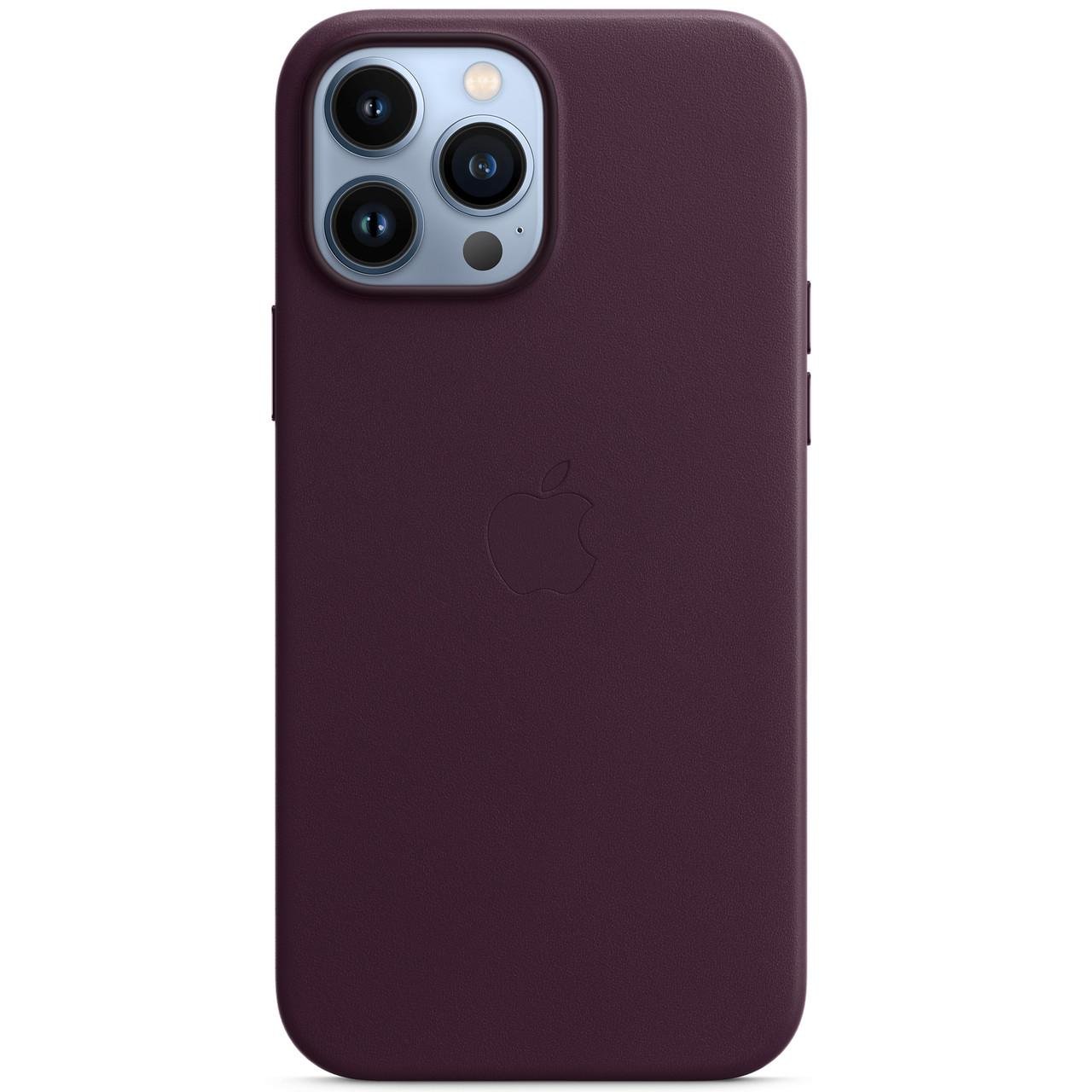 Кожанный чехол-накладка Apple Leather Case with MagSafe for iPhone 13 Pro Max, Dark Cherry (HC)