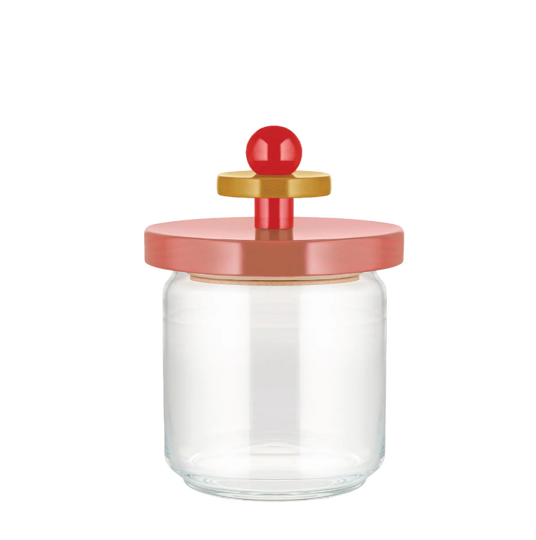 Банка для хранения Alessi с розовой крышкой из дерева 750 мл (ES16PINK)
