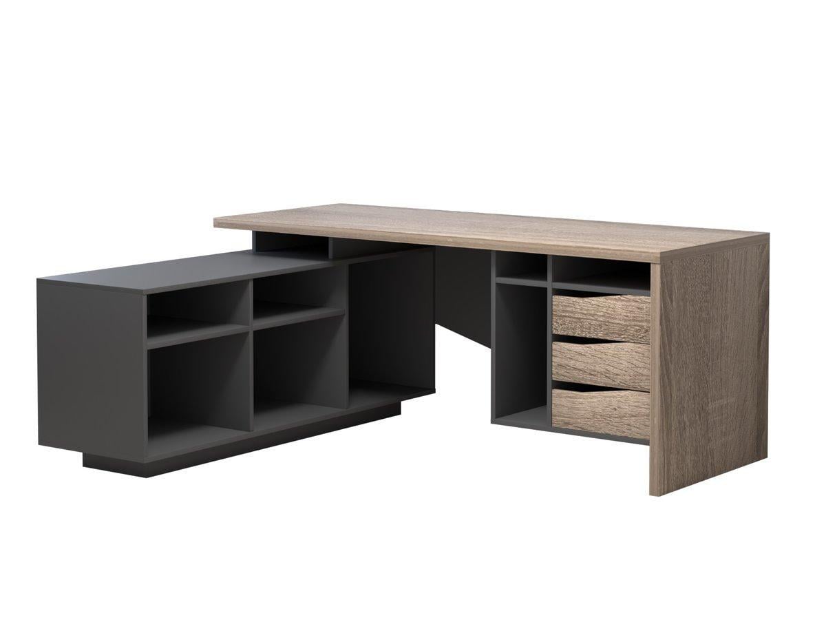 Письменный стол MebelBe CONNECT 1 L 1900х786 мм Дуб Сонома трюфель/Антрацит
