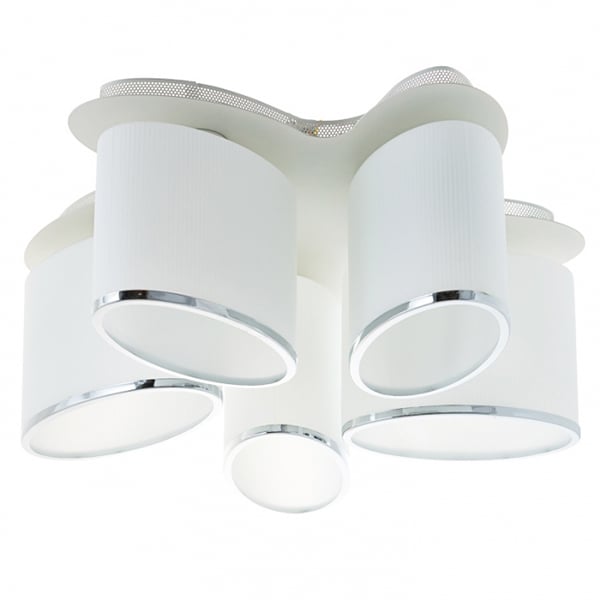 Люстра стельова Flora на 5 плафонів в формі циліндра Білий (MT010 / 5)