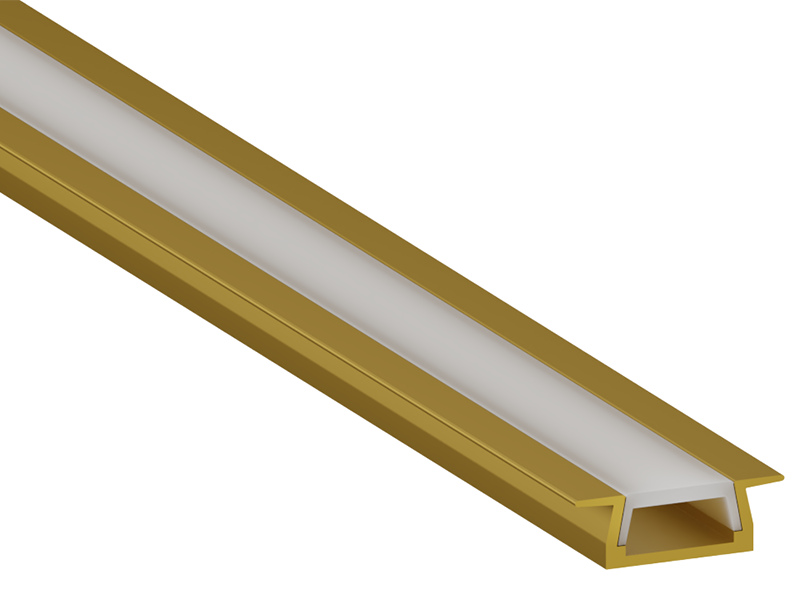 Профиль алюминиевый LEDUA АЛ-01-1 с рассеивателем для LED ленты врезной 2 м Золотистый (8021)