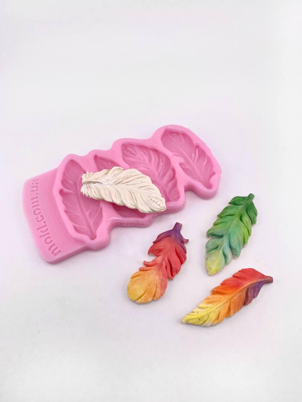 Молд силиконовый Перья декор (11423)