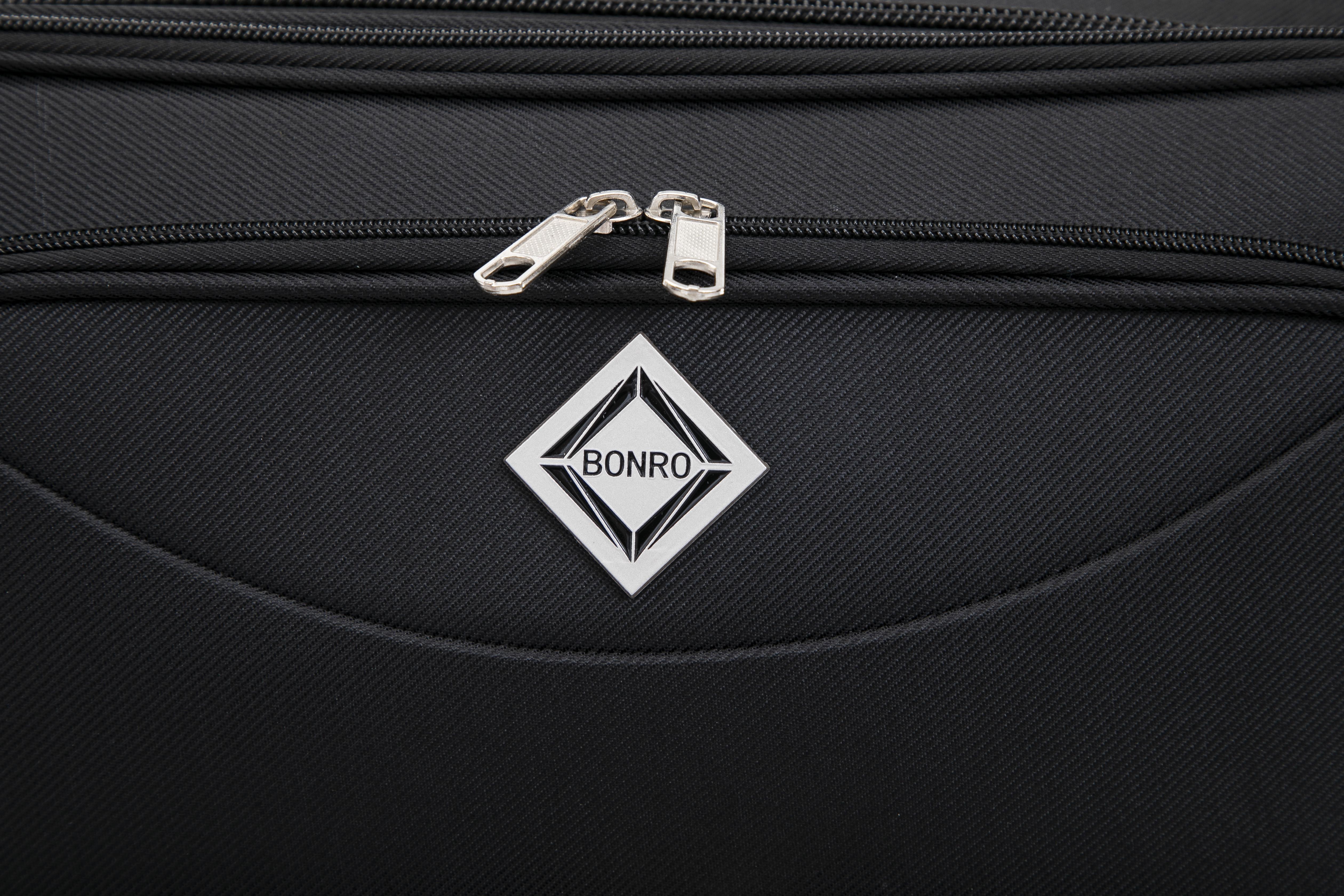 Чемодан Bonro Tourist 4 колеса 3 шт. Чорний (2193) - фото 3 Чемодан Bonro Tourist 4 колеса 3 шт. Чорний (2193) - фото 3