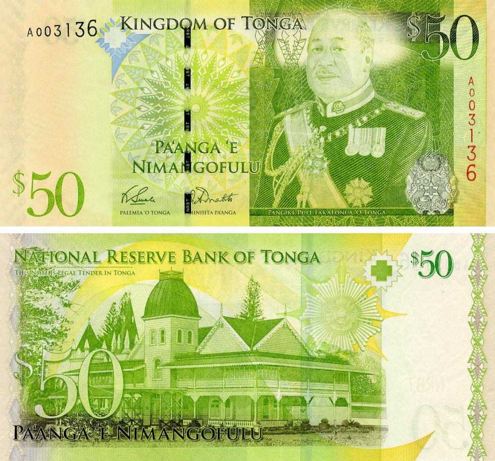 Коллекционная банкнота Тонга 50 паанга 2008 2009 UNC P42a (Б21781)