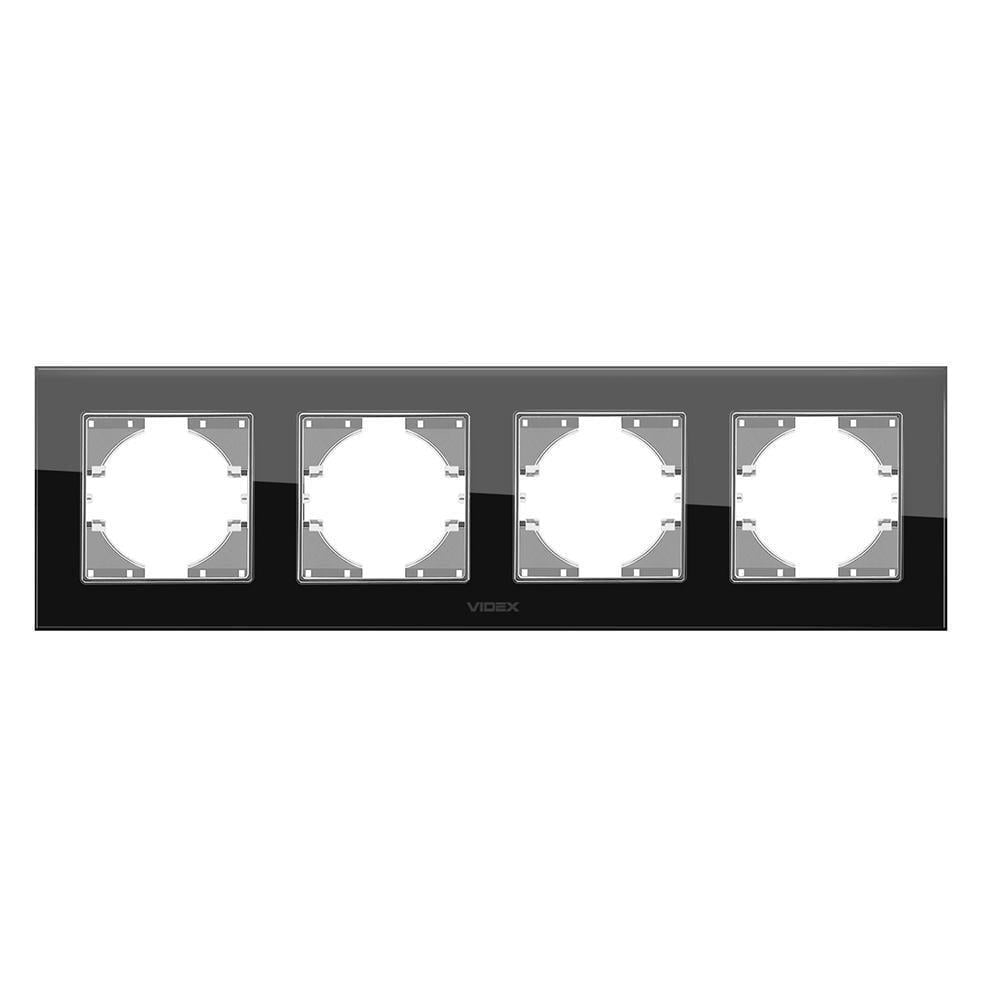 Рамка для розеток Vіdех Bіnеrа 4 місця горизонтальна скло Чорний (22551115) Рамка для розеток Vіdех Bіnеrа 4 місця горизонтальна скло Чорний (22551115)