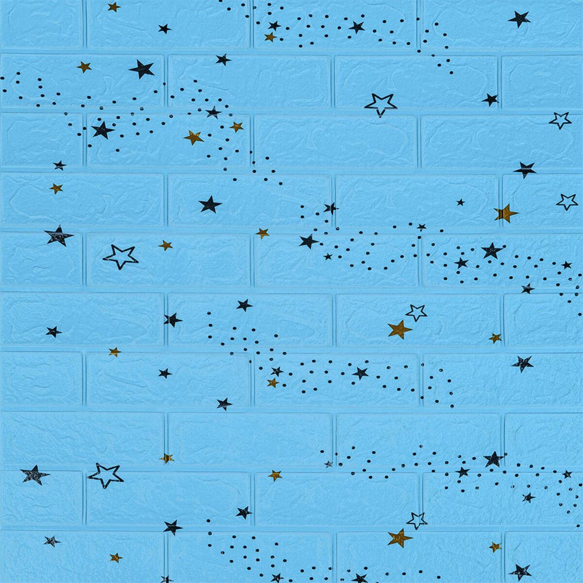 3D-панель самоклеюча Зірки 700х770х3 мм Блакитний (SW-00001342)