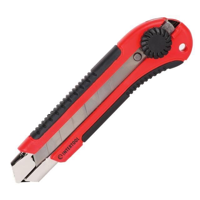 Ніж з металевою Intertool HT-0526 напрямною під лезо 25 мм прогумована рукоятка