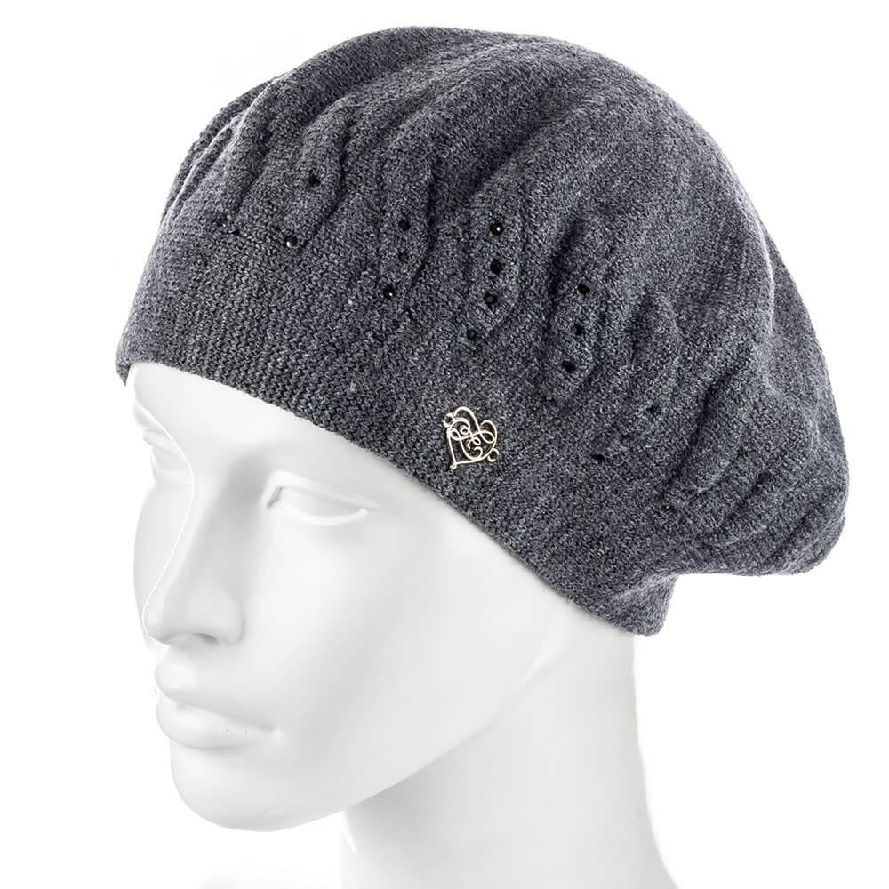 Берет женский Zolly ZH189 двойной Темно-серый