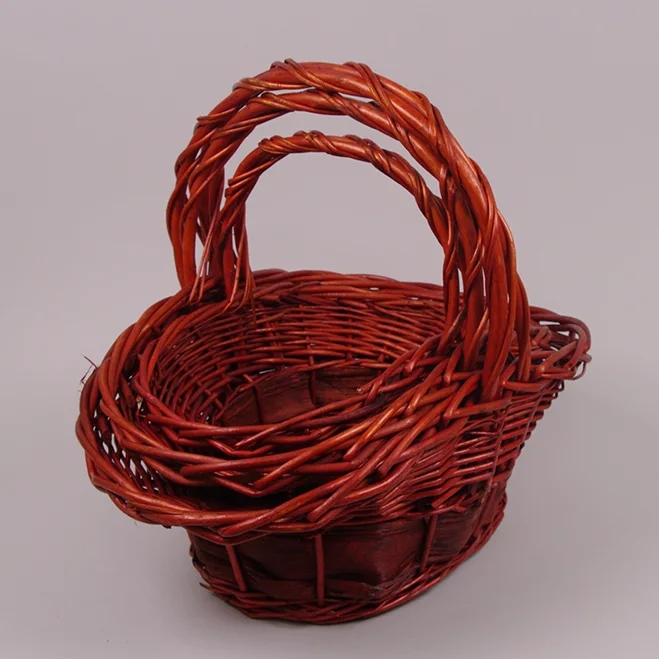 Комплект кошиків з лози Flora 3 шт. Терракотовий (8033)