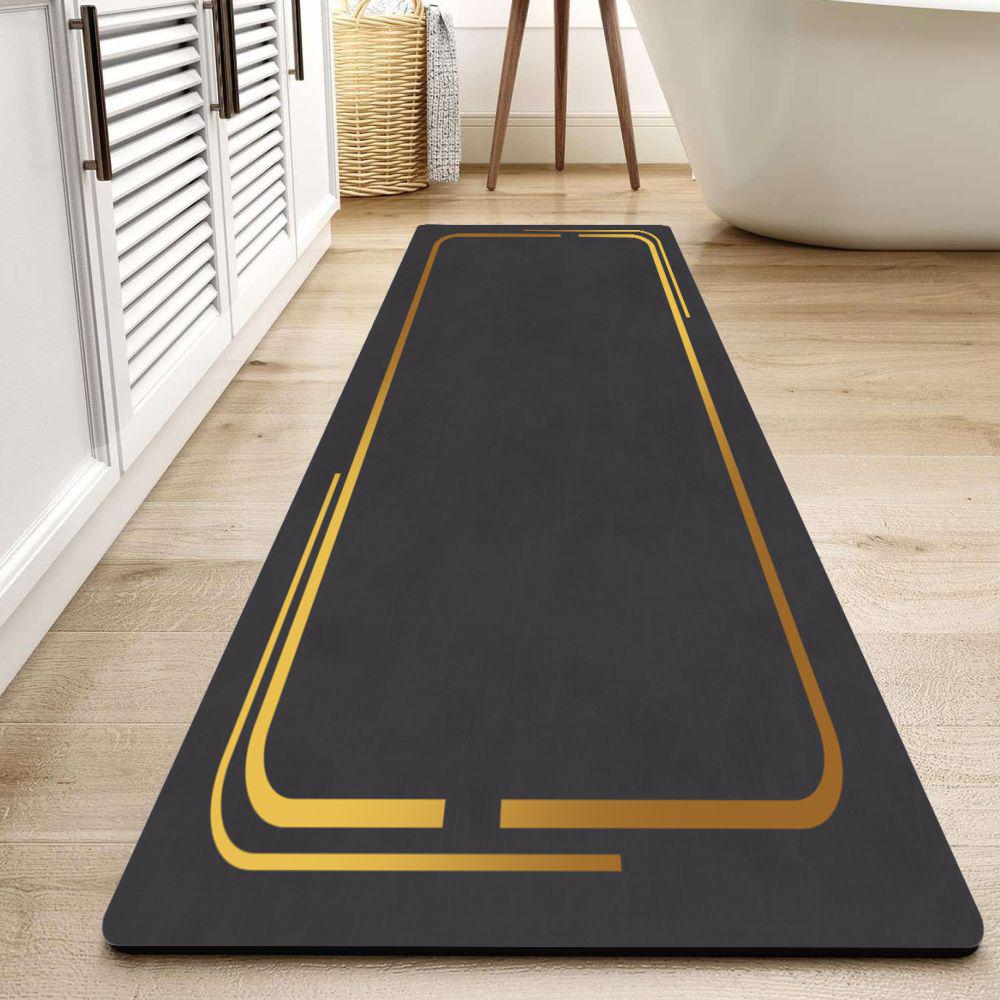 Килимок для ванної кімнати Aquarius Діатомітовий мармур 50х120 см Графітовий (300083)