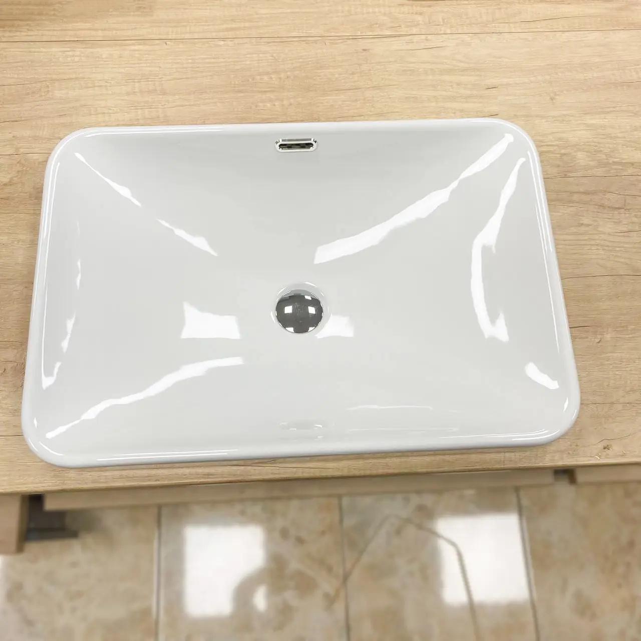 Раковина врезная VBI Bitritto M прямоугольная 600x410 мм Белый (RM-VBI-018025) - фото 3 Раковина врезная VBI Bitritto M прямоугольная 600x410 мм Белый (RM-VBI-018025) - фото 3