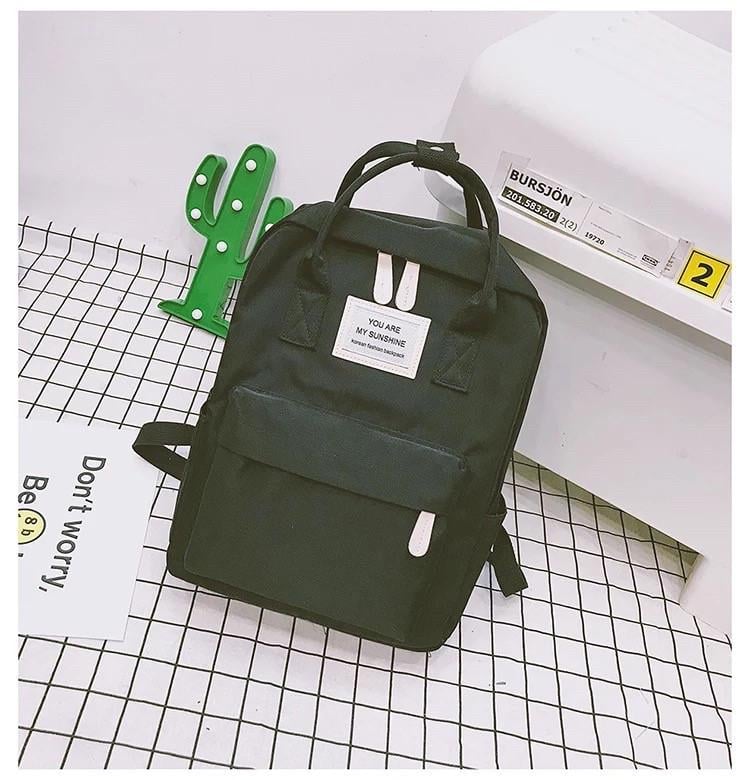 Рюкзак підлітковий для дівчинки шкільний водонепроникний у стилі Канкен Чорний