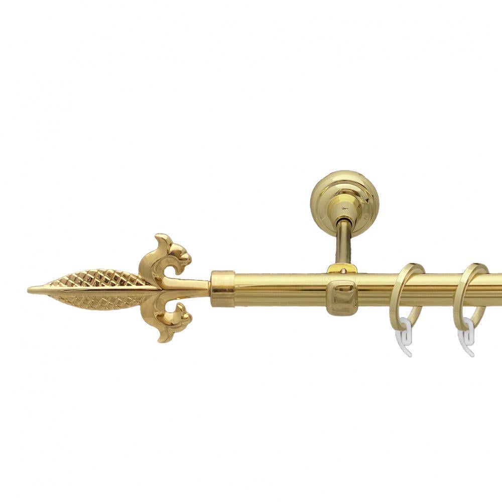 Карниз Orvit Генуя металевий однорядний відкритий гладка труба кільце фасонне металеве 19 мм 300 см Золото (00-00009205)