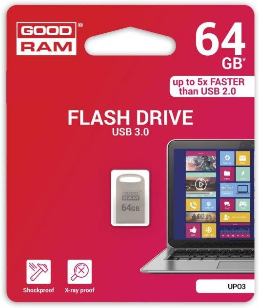 Флеш-пам'ять Goodram UPO3 Point UPO3-0640S0R11 64 Gb/USB 3.0 Сріблястий (568130) - фото 3