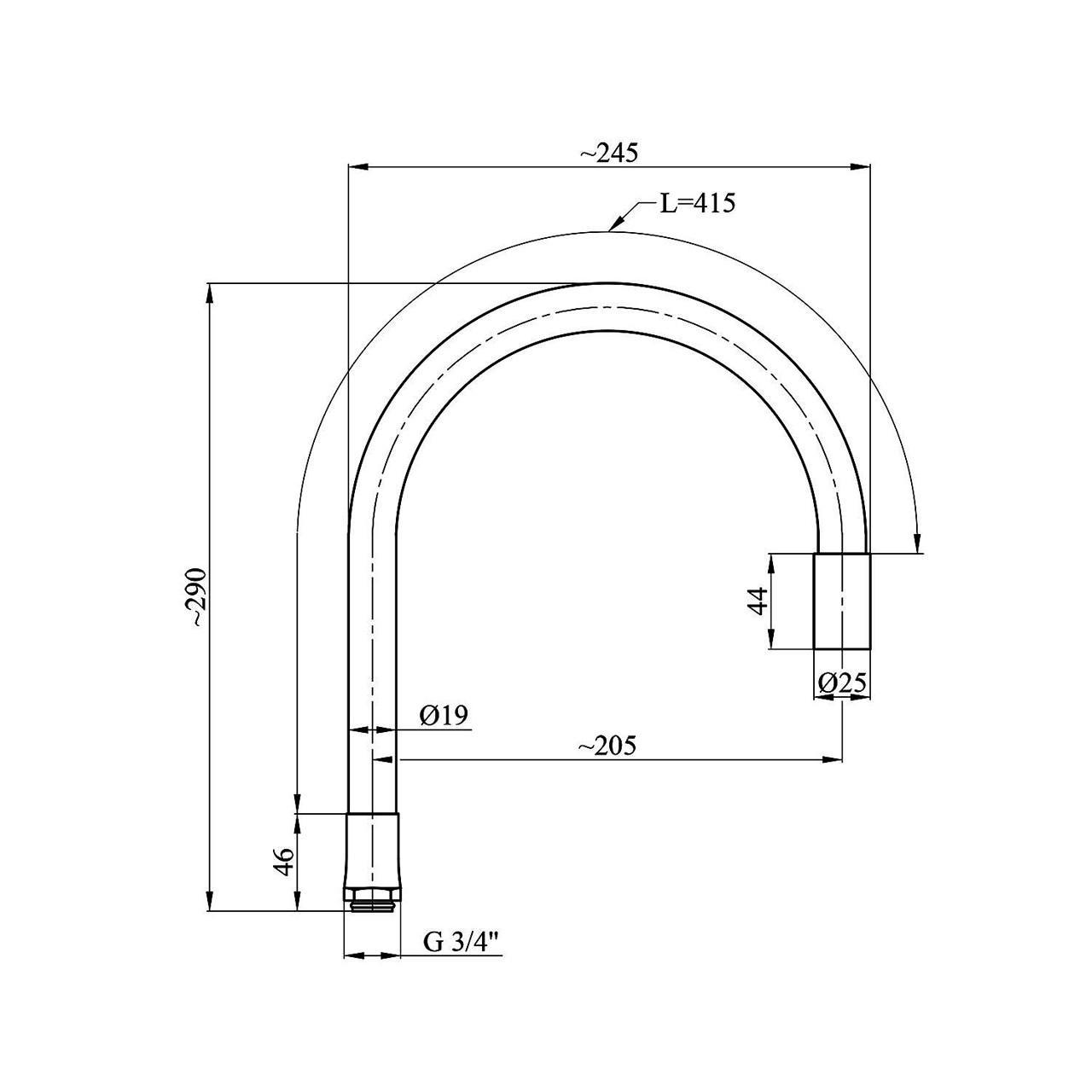 Вилив для змішувача WAL NS051GR (25240287) - фото 2