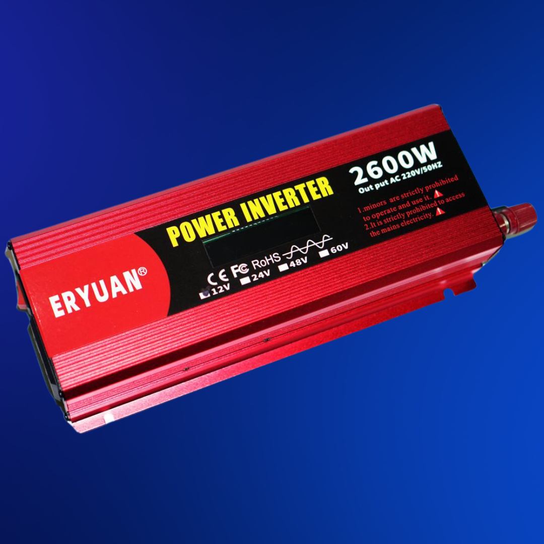 Преобразователь напряжения ERYUAN ER-2600 с чистой синусоидой и вольтметром LCD DC/AC 12V 220V 2600W - фото 2 Преобразователь напряжения ERYUAN ER-2600 с чистой синусоидой и вольтметром LCD DC/AC 12V 220V 2600W - фото 2