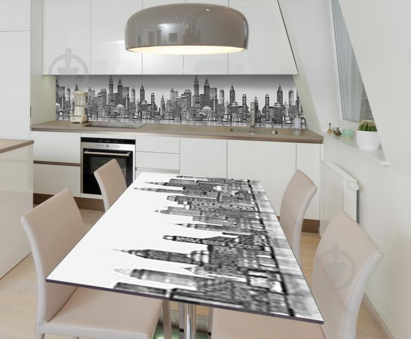 Наклейка 3Д виниловая на стол Zatarga «Небоскрёбы в зарисовках» 650х1200 мм для домов, квартир, столов Наклейка 3Д виниловая на стол Zatarga «Небоскрёбы в зарисовках» 650х1200 мм для домов, квартир, столов