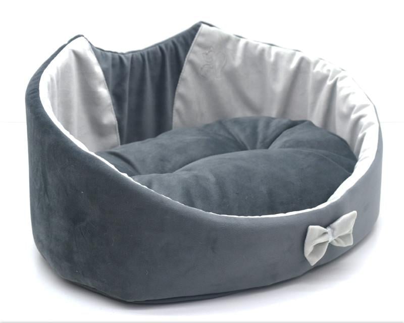 Лежак для собак и кошек Zoo-hunt Мистик-котик №2 370х490х185 мм Серый