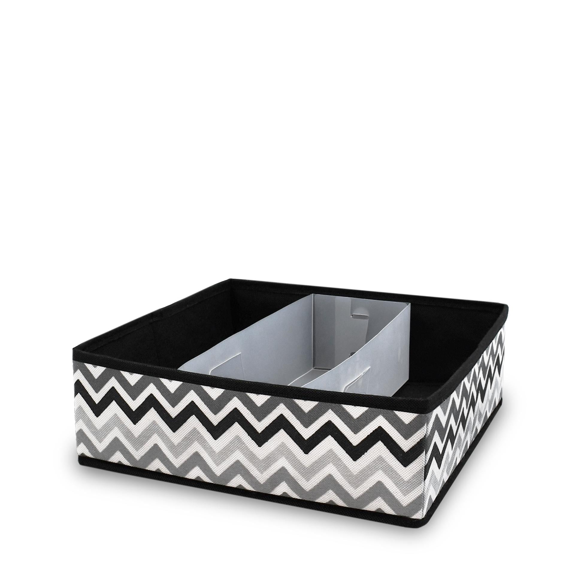Короб-органайзер Handy Home Zigzag с пластиковым органайзером 30х30х10 см Черно-белый (ZSH-06)