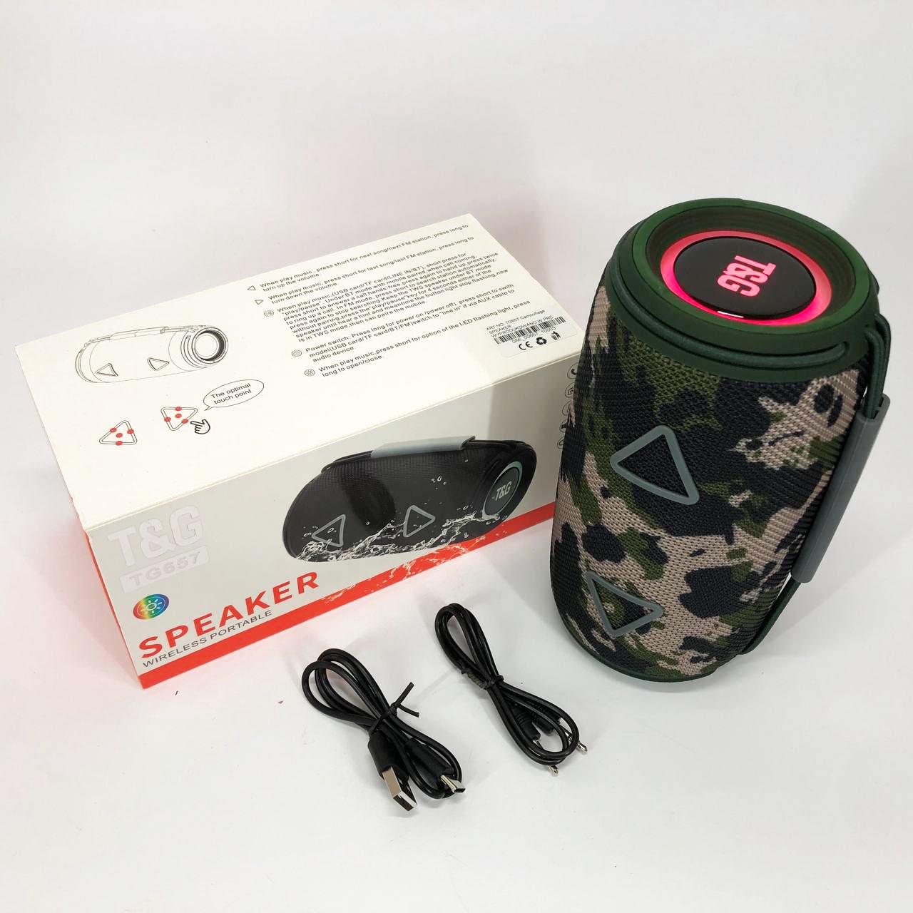 Колонка Bluetooth TG657 з RGB підсвічуванням 1500 mAh Камуфляж - фото 7