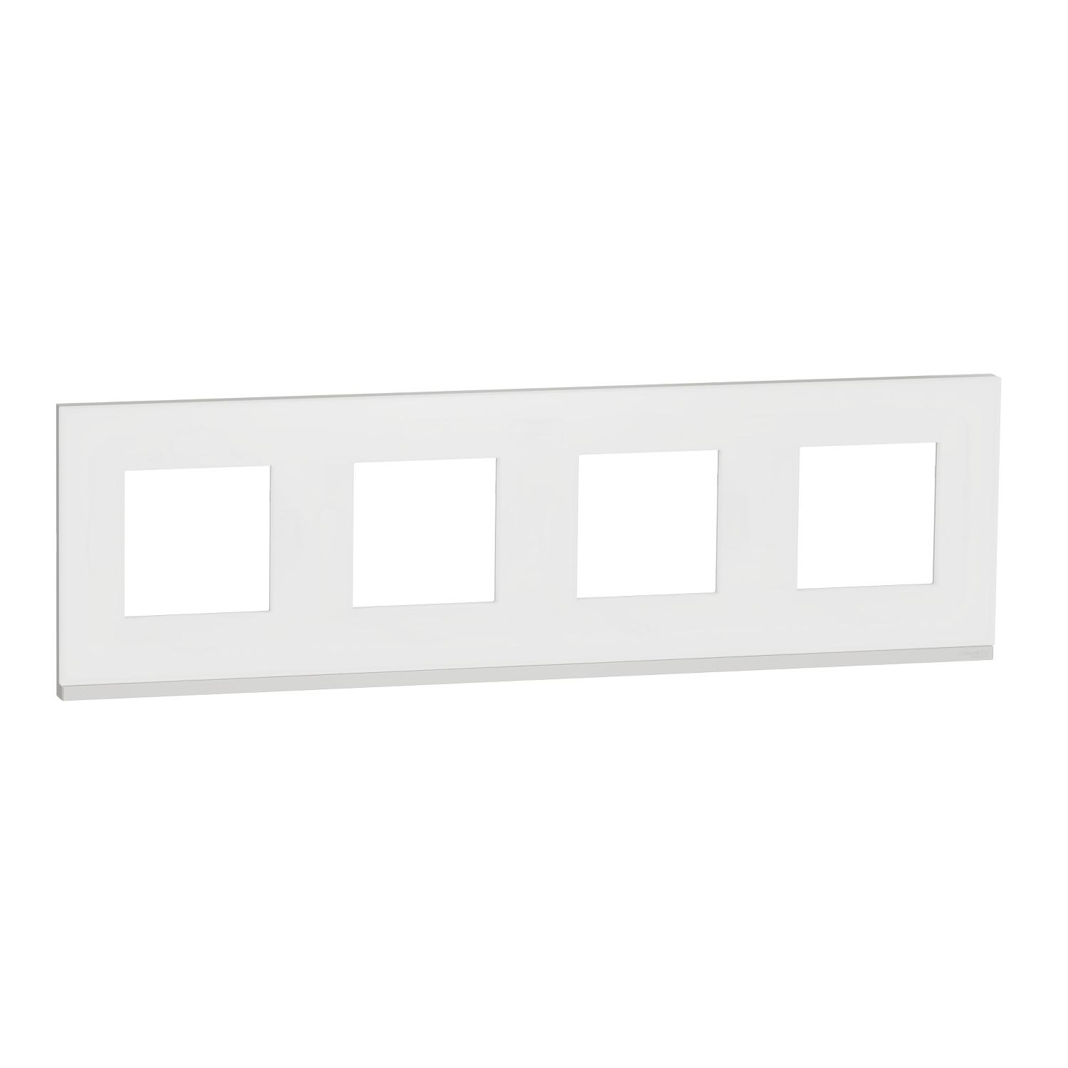 Рамка Schneider Electric 4-постовая горизонтальная PC Unica Белый (NU600889)
