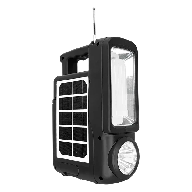 Фонарик универсальный CL830 Bluetooth с радио и солнечной панелью (MX-00009700)