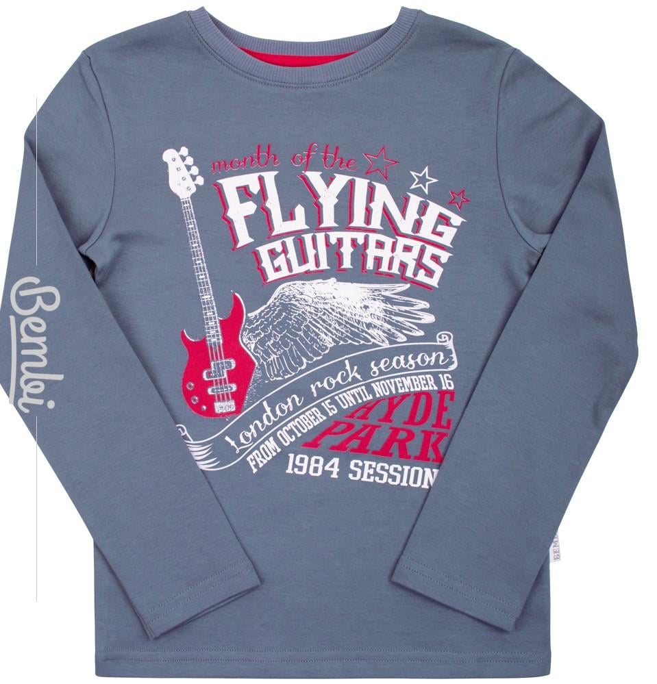 Футболка з довгим рукавом для хлопчика Bembi ФБ 394 134 см Сірий