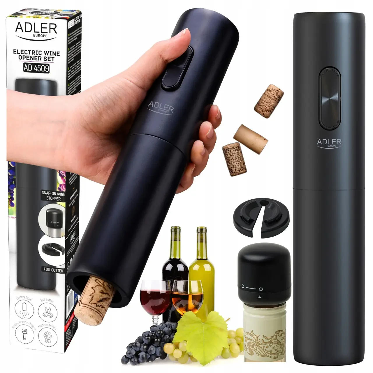 Штор для вина електричний Adler AD 4509 - фото 5 Штор для вина електричний Adler AD 4509 - фото 5