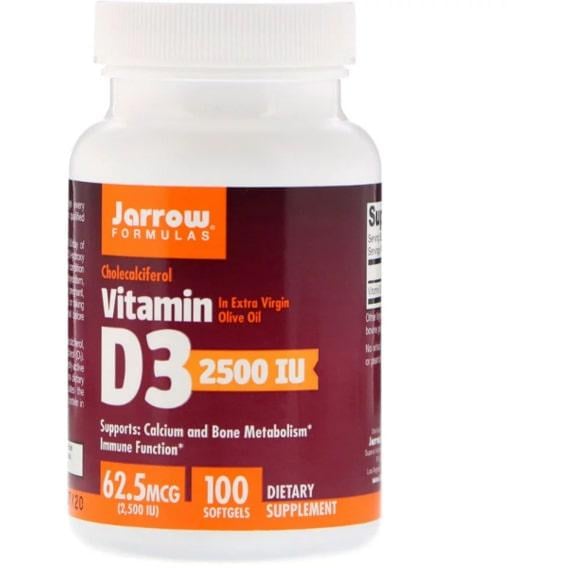 Вітамін D Jarrow Formulas Vitamin D3 2500 IU 100 Softgels (JRW-29042)