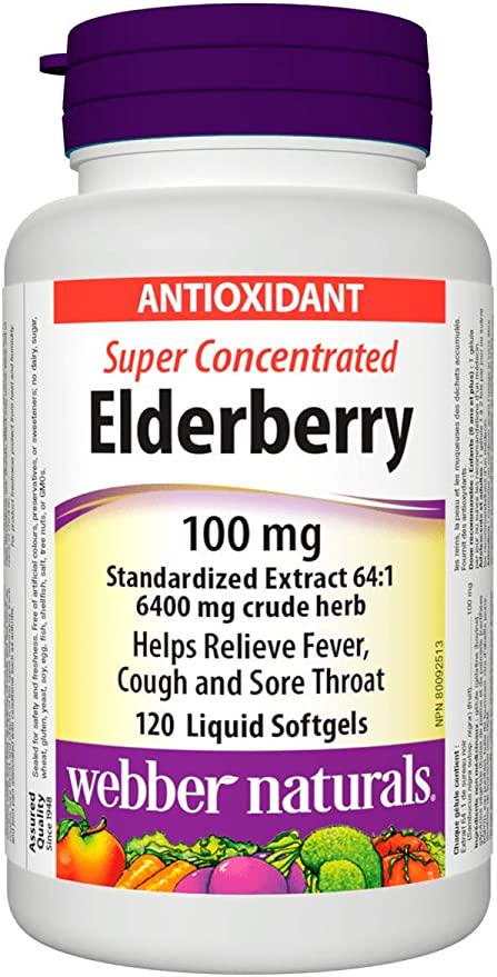 Екстракт бузини Webber Naturals Elderberry 100 mg 120 softgels