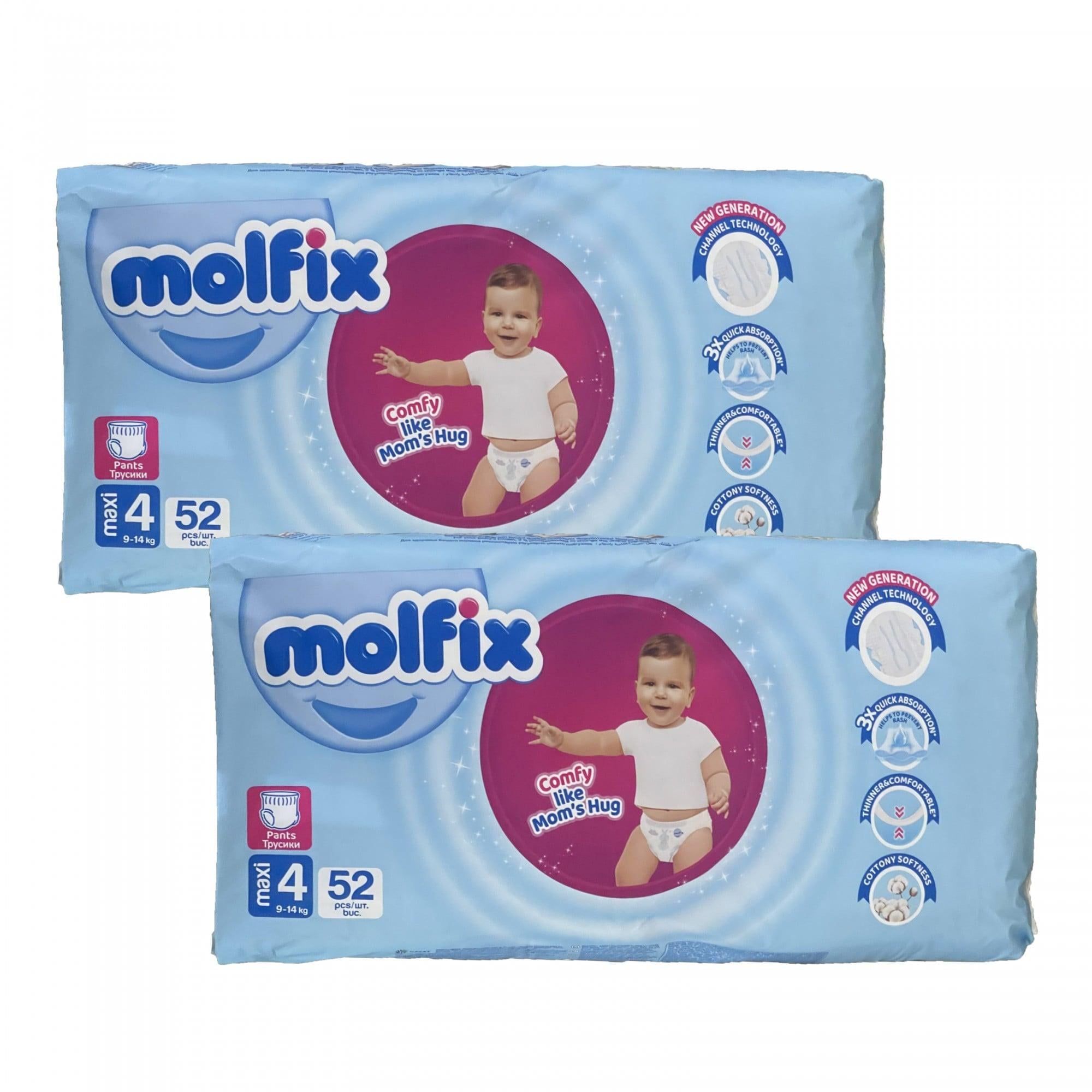 Подгузники-трусики Molfix 4 maxi 9-14 кг 104 шт. (661785d3e08fd45c1f5c54d5)