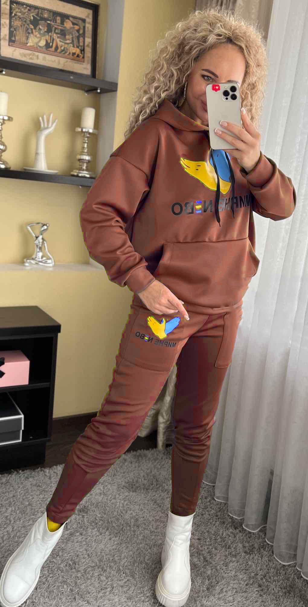 Костюм женский Мирное небо M Терракотовый (1138)