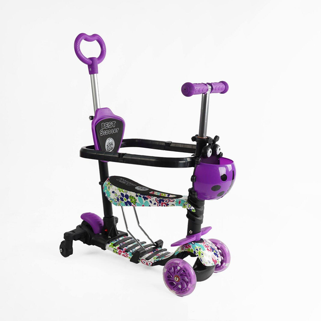 Самокат Best Scooter 5в1 LS-84099/1 защитный бампер/PU колеса со светом/в коробке (25015177)