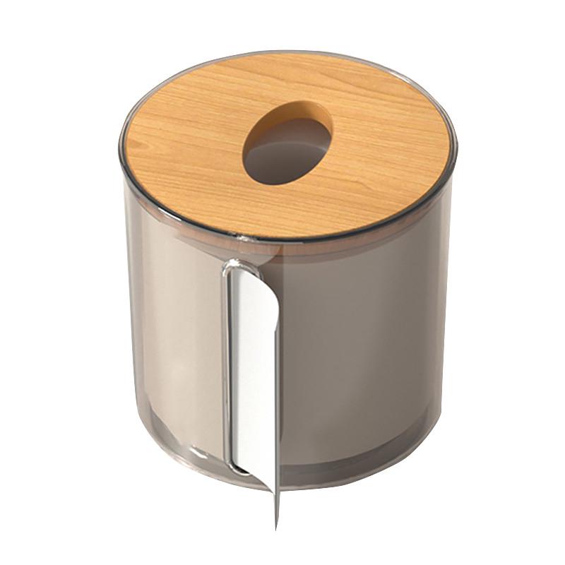 Коробка-органайзер для салфеток Lesko 3565 круглый пластиковый 13x13 см Gray (20931943)