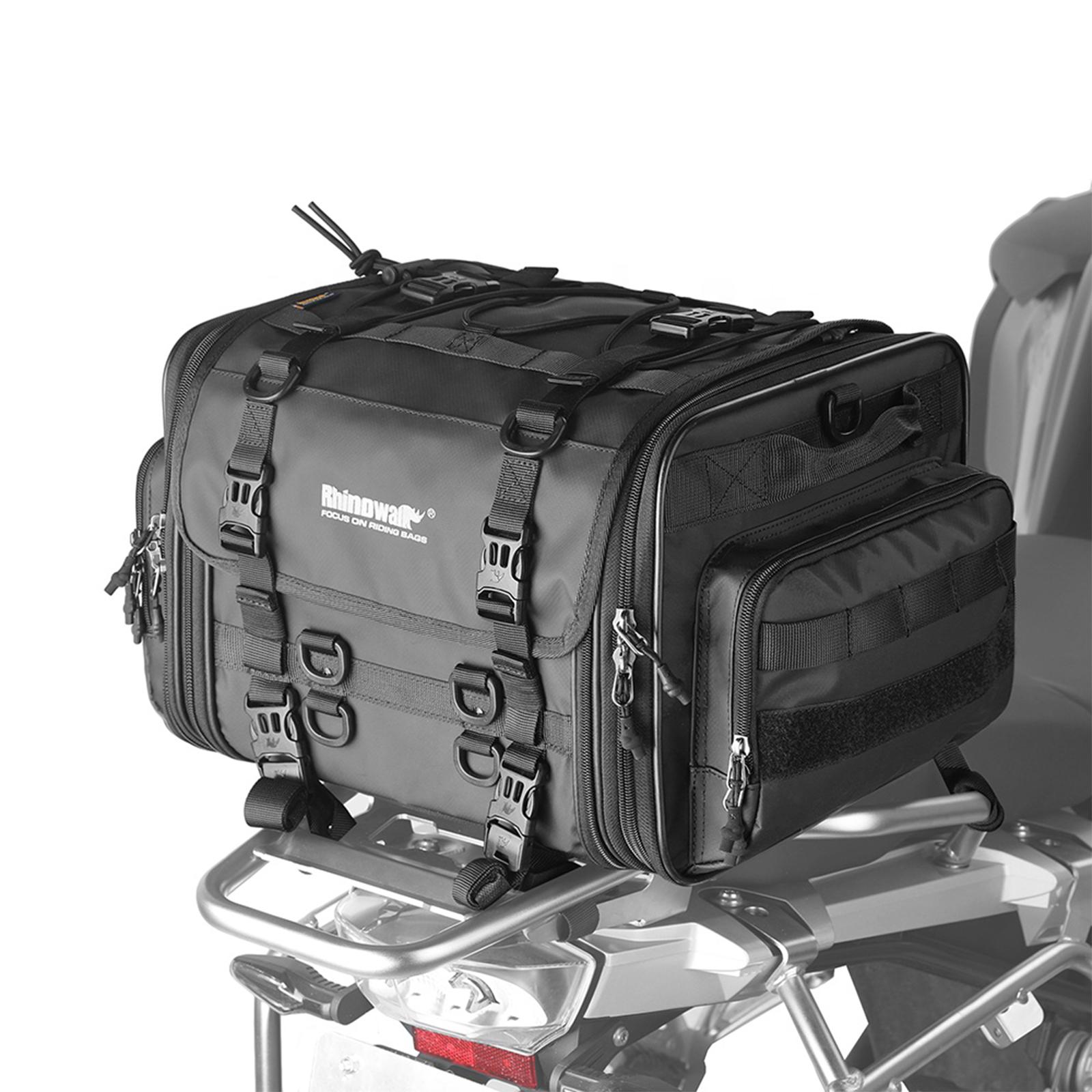 Мотоциклетная сумка Rhinowalk MTR4045BK расширяемый кофр на багажник MOLLE 33-45 л Черный (RWK-MTR4045-7414)