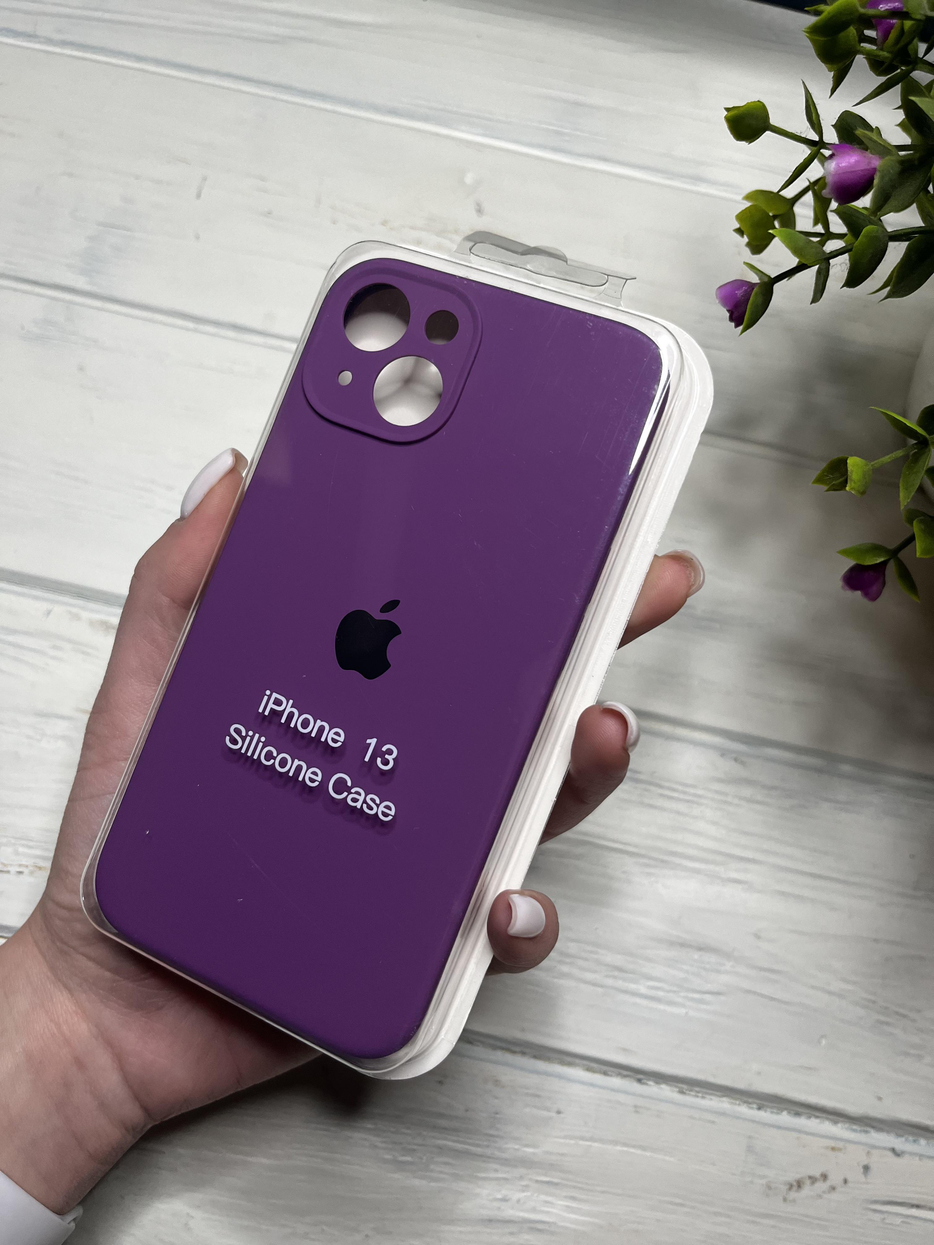 Чехол накладка на iPhone (Айфон) 13 закрытый низ и закрытая камера silicone case full camera Apple