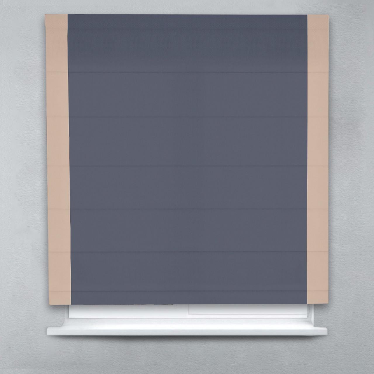 Римская штора Блэкаут Перфект с кантами по бокам 110х170 см Графитовый/Бежевый