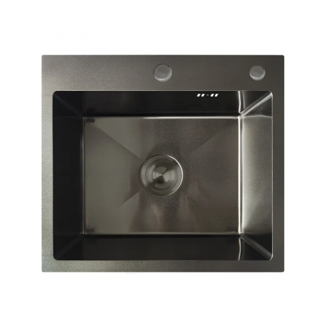 Мойка MIXXUS MH5045 GRAPHITE MH5045 NANO-BLACK 3.0/0.8 из нержавеющей стали 500х450х215 мм Графитовый MX1926)
