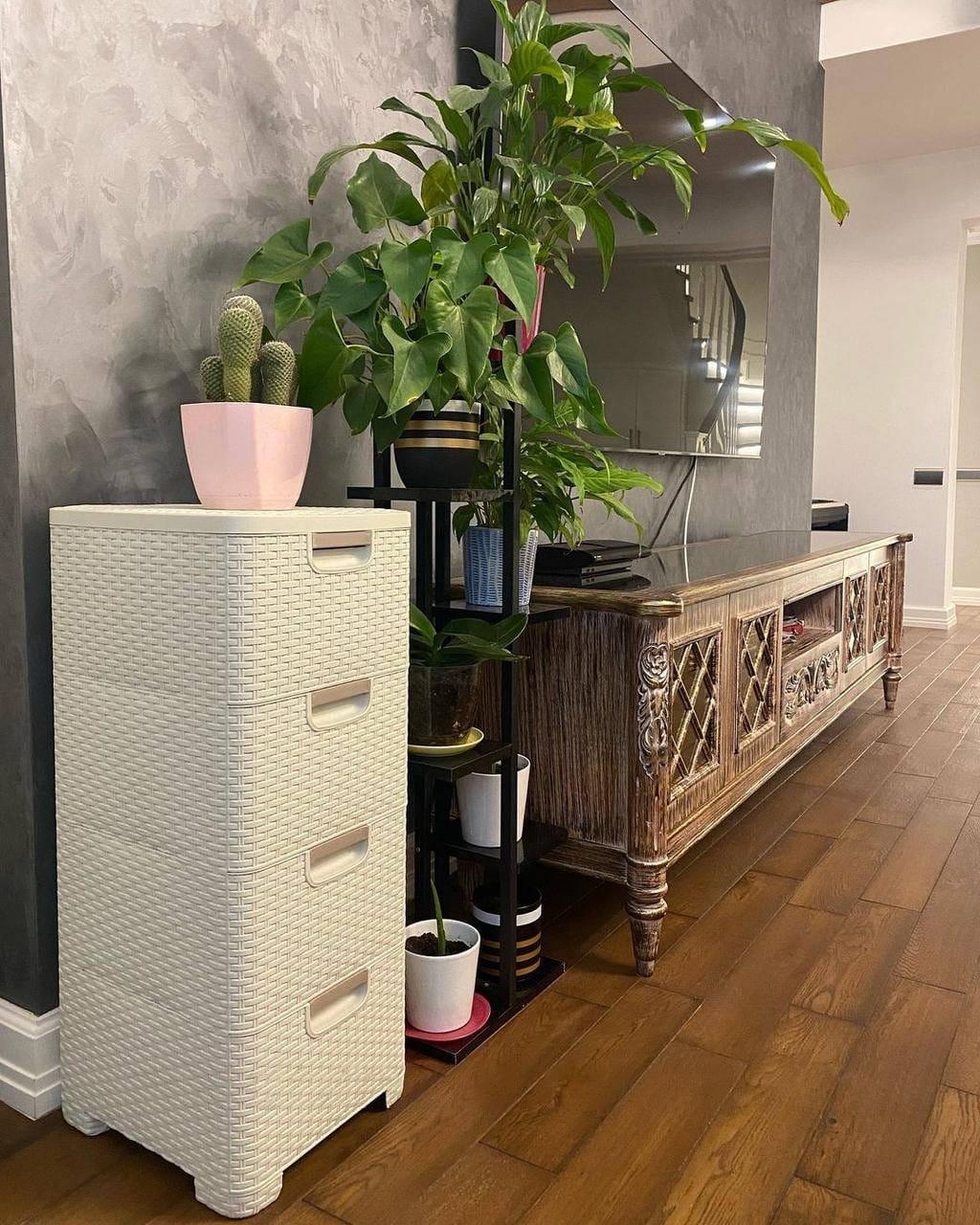 Комод пластиковый EfPlast на 4 ящика Белый бриллиант (1-1-D0964) - фото 2 Комод пластиковый EfPlast на 4 ящика Белый бриллиант (1-1-D0964) - фото 2