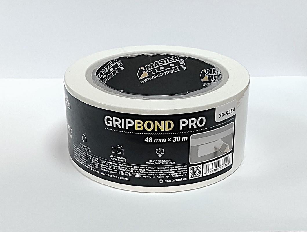 Стрічка малярна універсальна MasterTool GripBond Pro 48 мм х30 м Білий (79-9884)