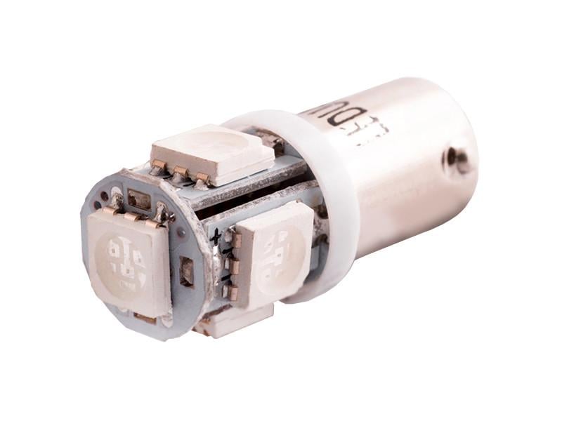 Автолампа светодиодная BA9S T4W 24 В SMD5050-5led Зеленый (2111)