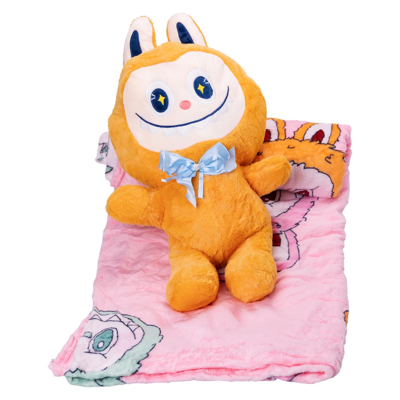 М'яка дитяча іграшка Colorful Home Лабубу з пледом 54 см плюшева Жовтий (LAB3Y) - фото 2 М'яка дитяча іграшка Colorful Home Лабубу з пледом 54 см плюшева Жовтий (LAB3Y) - фото 2