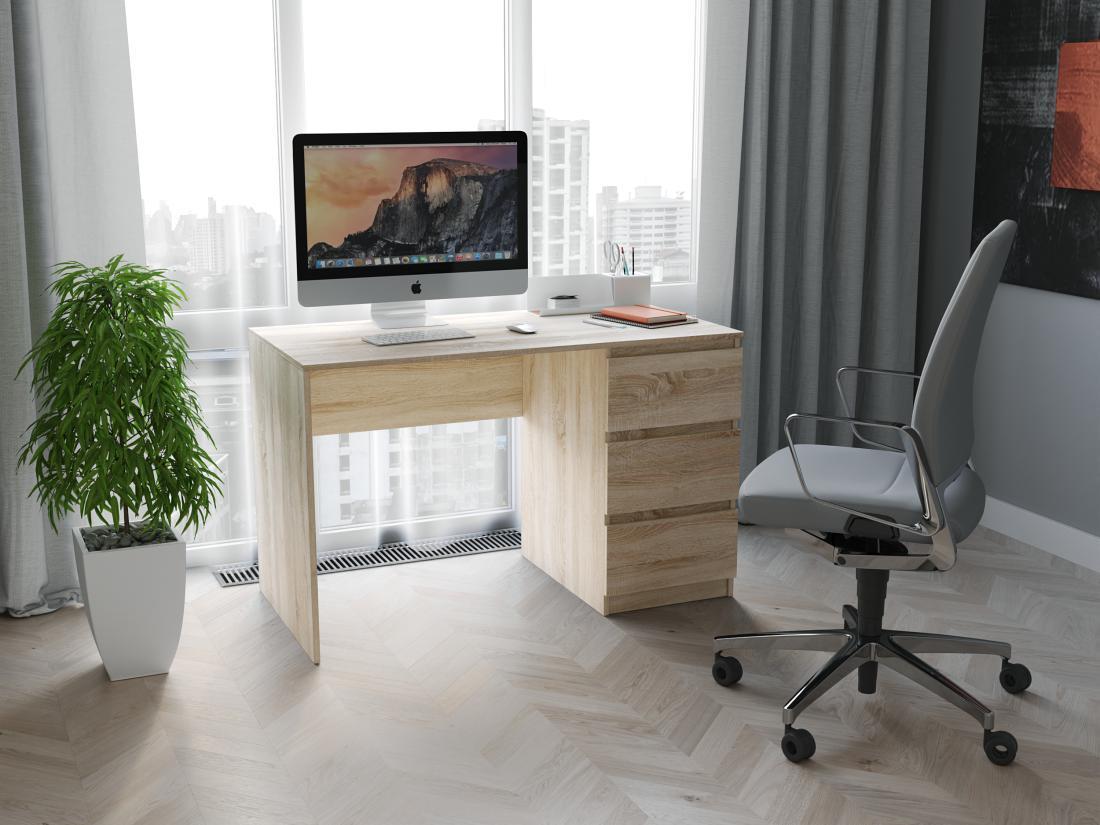 Стол компьютерный Sanro с тремя выдвижными ящиками 1200х755х600 мм Дуб сонома (T224) - фото 1 Стол компьютерный Sanro с тремя выдвижными ящиками 1200х755х600 мм Дуб сонома (T224) - фото 1