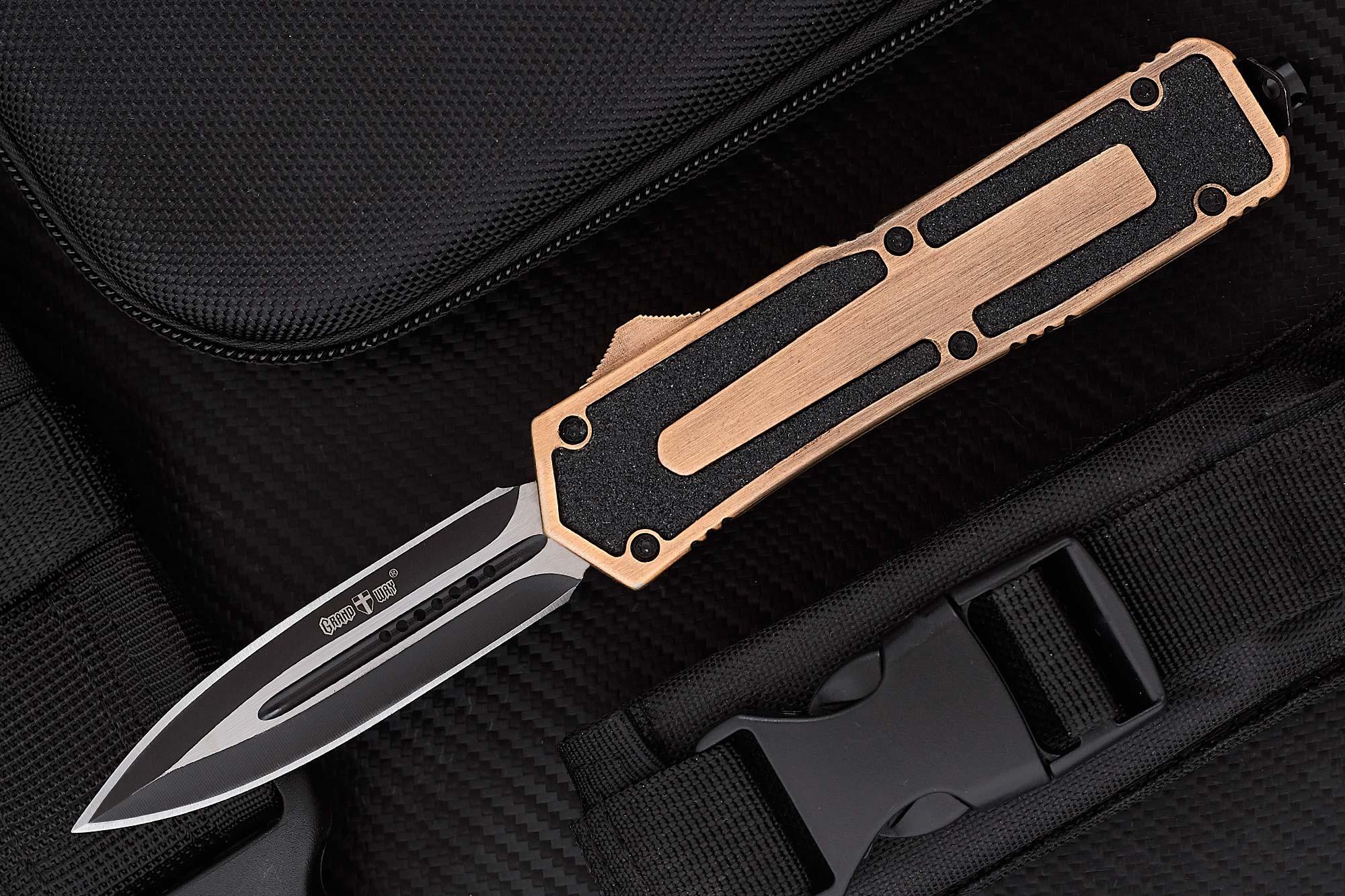 Нож охотничий выкидной Grand Way 100113 автоматический с фронтальным выбросом лезвия