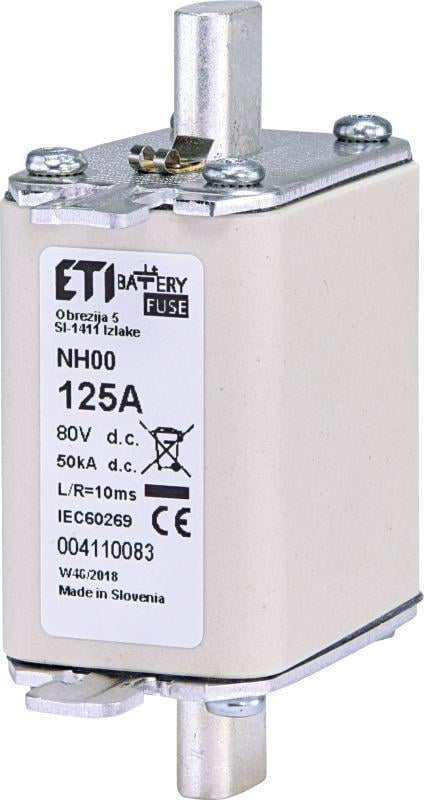 Запобіжник ETI NH-00 Battery 125A 80V DC (4110083)