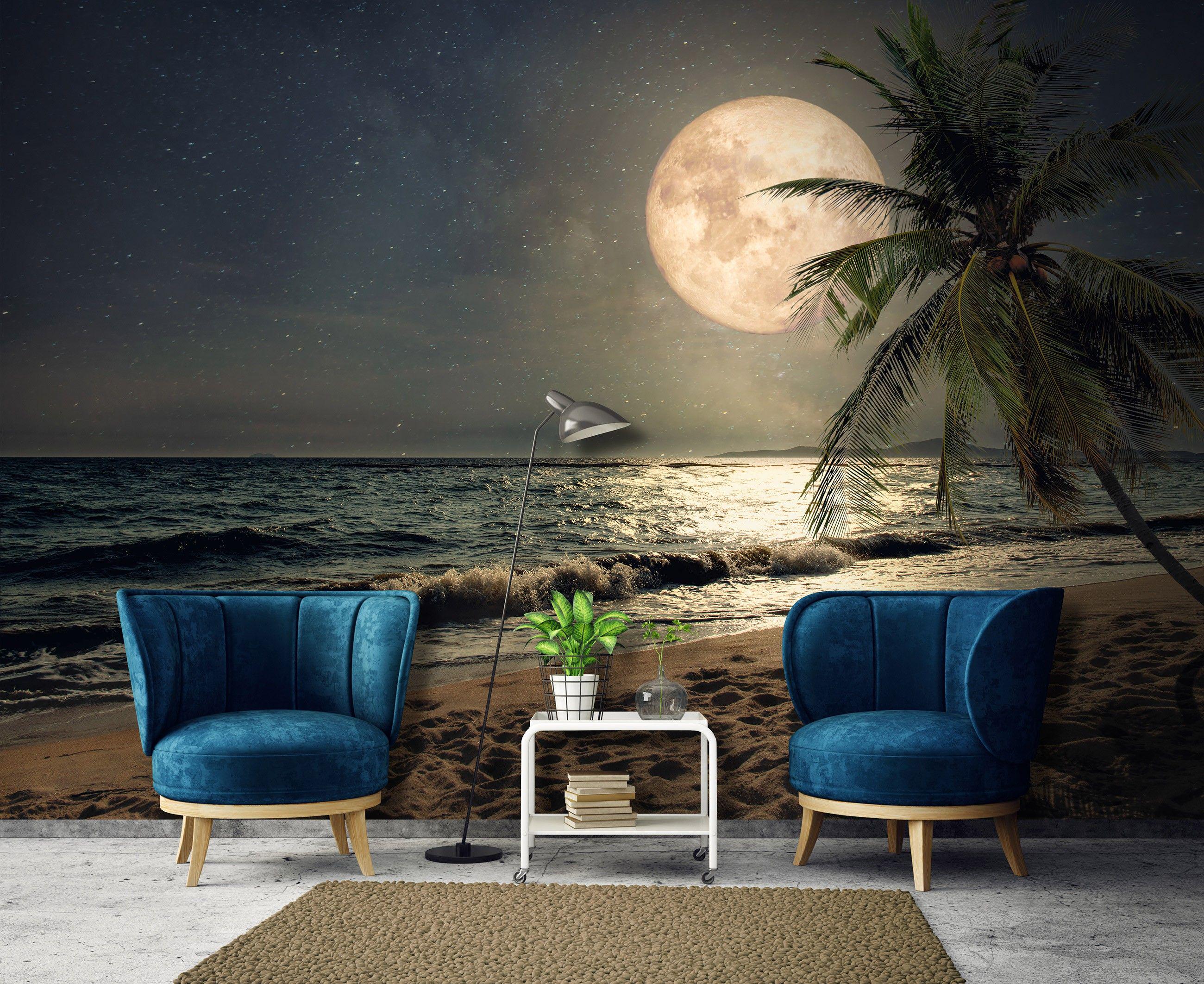 Фотообои 3D Consalnet Полнолуние на пляже 368x254 см (13999P8)
