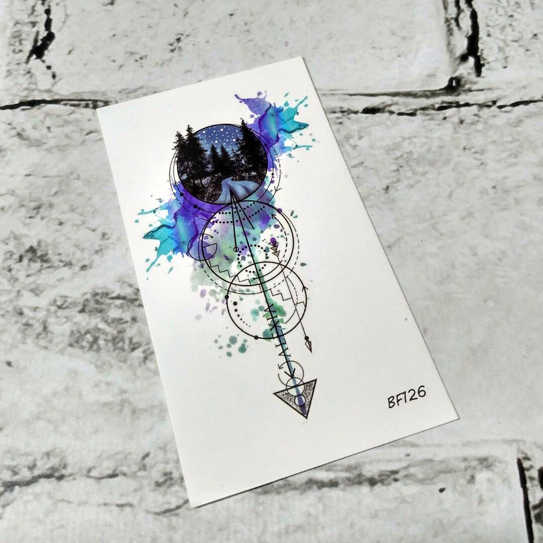 Тату временное Компас лист 6x10.5 см (BF-126)