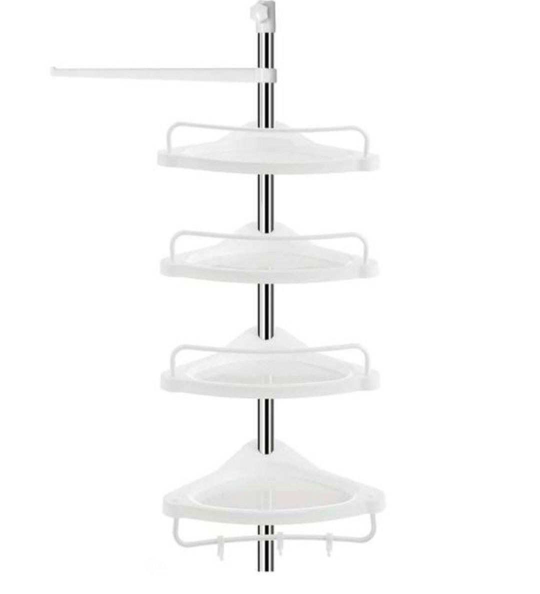 Полиця кутова для ванної чотириярусна з регулюванням висоти